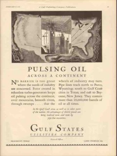 Gulf States Utilities Company 1931 Vintage Ad Electric Pulsing Oil