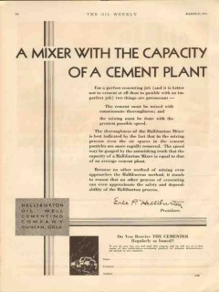 Halliburton Oil Well Cementing Company 1931 Vintage Ad Mixer Plant Halliburton Oil Well Cementing Company 1931 Vintage Ad Mixer Plant