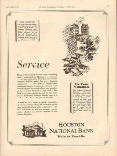 houston national bank 1931 service financial district vintage ad