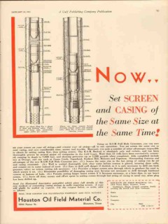 Houston Oil Field Material Company 1931 Vintage Ad Screen Casing Now