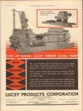 Lucey Products Corp 1931 Vintage Ad Oil Field Power Slush Pump