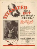 Mills Alloy Inc 1931 Vintage Ad Oil Core Bit Drill Steel Titanized Mills Alloy Inc 1931 Vintage Ad Oil Core Bit Drill Steel Titanized