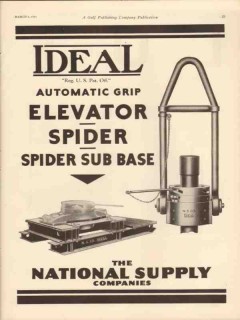 National Supply Companies 1931 Vintage Ad Oil Ideal Elevator Spider