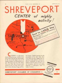 Shreveport 1931 Vintage Ad Oil LA Chamber Commerce Center Activity