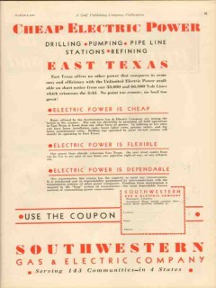southwestern gas electric company 1931 electric power vintage ad