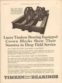Timken Roller Bearing Company 1931 Vintage Ad Oil Field Crown Blocks Timken Roller Bearing Company 1931 Vintage Ad Oil Field Crown Blocks