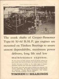 Timken Roller Bearing Company 1931 Vintage Ad Cooper-Bessemer Engine