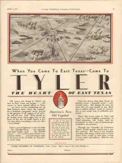 Tyler Texas 1931 Vintage Ad New Oil Capital When Come To Heart East TX Tyler Texas 1931 Vintage Ad New Oil Capital When Come To Heart East TX