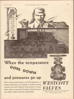 Westcott Valve Company 1931 Vintage Ad Oil Temperature Down Pressure Westcott Valve Company 1931 Vintage Ad Oil Temperature Down Pressure