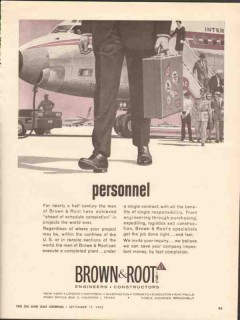 Brown Root Inc 1962 Vintage Ad Oil Personnel Ahead Schedule Completion Brown Root Inc 1962 Vintage Ad Oil Personnel Ahead Schedule Completion