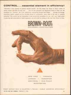 Brown Root Inc 1962 Vintage Ad Oil Control Efficiency Desired Results