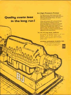 Byron Jackson Pumps Inc 1962 Vintage Ad Oil BJ High Pressure Quality