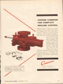 Cameron Iron Works 1962 Vintage Ad Oil Field Complete Drilling Control