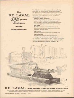 De Laval Steam Turbine Company 1962 Vintage Ad Pump Surge Suppressors