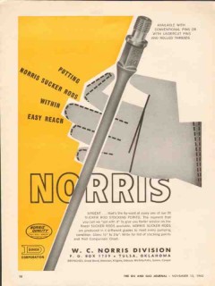 Dover Corp 1962 Vintage Ad Oil Field WC Norris Sucker Rods Reach Dover Corp 1962 Vintage Ad Oil Field WC Norris Sucker Rods Reach