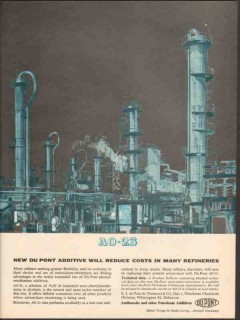 Du Pont 1962 Vintage Ad Chemical AO-23 Additive Reduce Cost Refineries Du Pont 1962 Vintage Ad Chemical AO-23 Additive Reduce Cost Refineries
