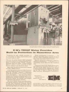 Electric Machinery Mfg Company 1962 Vintage Ad Motor Teifg Enclosed
