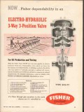 Fisher Governor Company 1962 Vintage Ad Electro-Hydraulic 3-Way Valve Fisher Governor Company 1962 Vintage Ad Electro-Hydraulic 3-Way Valve
