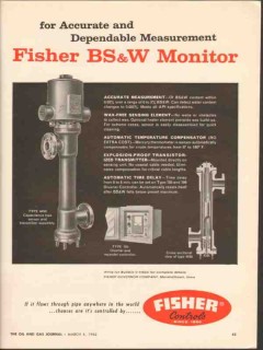 Fisher Governor Company 1962 Vintage Ad Accurate Dependable Measure