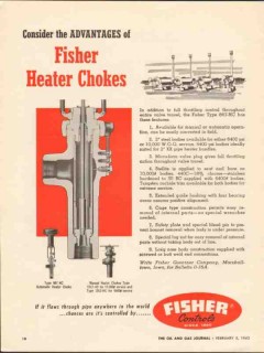Fisher Governor Company 1962 Vintage Ad Oil Heater Chokes Advantages Fisher Governor Company 1962 Vintage Ad Oil Heater Chokes Advantages