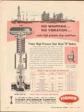 Fisher Governor Company 1962 Vintage Ad No Whipping Vibration Pressure Fisher Governor Company 1962 Vintage Ad No Whipping Vibration Pressure