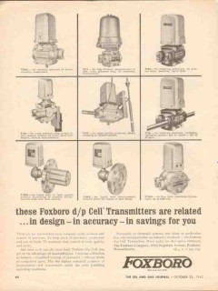 Foxboro Company 1962 Vintage Ad DP Cell Transmitters Remote Control