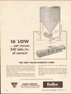 Fuller Company 1962 Vintage Ad Oil Fuller-Kompact Cement Pump Oilfield Fuller Company 1962 Vintage Ad Oil Fuller-Kompact Cement Pump Oilfield
