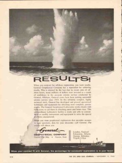 General Geophysical Company 1962 Vintage Ad Offshore Exploring Results