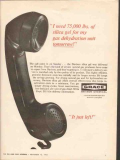 W R Grace Company 1962 Vintage Ad Davison Chemical Gas Dehydration W R Grace Company 1962 Vintage Ad Davison Chemical Gas Dehydration