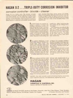 Hagan Chemicals Controls Inc 1962 Vintage Ad Corrosion Inhibitor X-2 Hagan Chemicals Controls Inc 1962 Vintage Ad Corrosion Inhibitor X-2