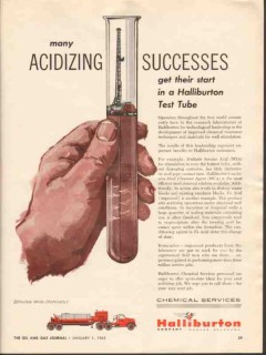 Halliburton Company 1962 Vintage Ad Oil Gas Well Acidizing Successes Halliburton Company 1962 Vintage Ad Oil Gas Well Acidizing Successes