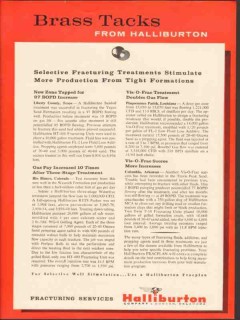 Halliburton Company 1962 Vintage Ad Oil Selective Fracturing Treatment