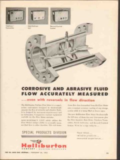 Halliburton Company 1962 Vintage Ad Oil Fluid Flow Corrosive Abrasive