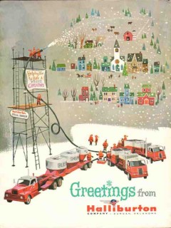 Halliburton Company 1962 Vintage Ad Oil Gas White Christmas Greetings