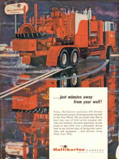 Halliburton Company 1962 Vintage Ad Oil Field Gas Well Minutes Away Halliburton Company 1962 Vintage Ad Oil Field Gas Well Minutes Away