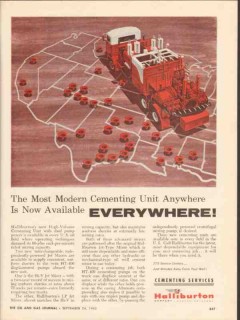 Halliburton Company 1962 Vintage Ad Modern Cementing Units Everywhere Halliburton Company 1962 Vintage Ad Modern Cementing Units Everywhere