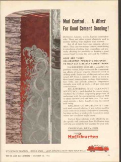Halliburton Company 1962 Vintage Ad Oil Mud Control Cement Bonding