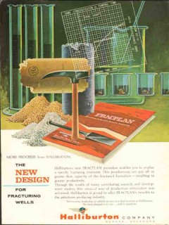 Halliburton Company 1962 Vintage Ad Oil Design Fracturing Wells