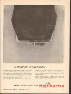 Halliburton Company 1962 Vintage Ad Sandoil Fracturing Penny Pincher Halliburton Company 1962 Vintage Ad Sandoil Fracturing Penny Pincher