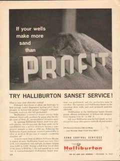 Halliburton Company 1962 Vintage Ad Oil Sanset Service Sand Profit Halliburton Company 1962 Vintage Ad Oil Sanset Service Sand Profit