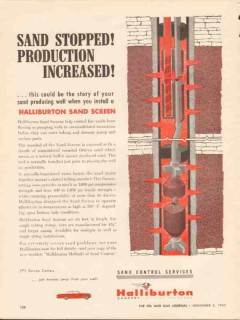 Halliburton Company 1962 Vintage Ad Sand Stopped Production Increased Halliburton Company 1962 Vintage Ad Sand Stopped Production Increased