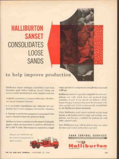 Halliburton Company 1962 Vintage Ad Oil Sanset Improve Production Sand Halliburton Company 1962 Vintage Ad Oil Sanset Improve Production Sand