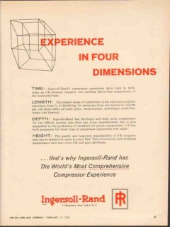 Ingersoll-Rand 1962 Vintage Ad Compressor Experience Four Dimensions