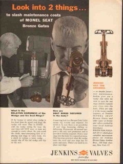 Jenkins Brothers 1962 Vintage Ad Bronze Gate Valve Monel Seat Costs