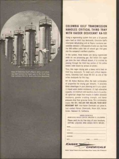 Kaiser Chemicals 1962 Vintage Ad Desiccant Columbia Gulf Rayne LA Gas Kaiser Chemicals 1962 Vintage Ad Desiccant Columbia Gulf Rayne LA Gas