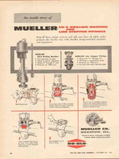 Mueller Company 1962 Vintage Ad Drilling Machine Line Stopper Fittings