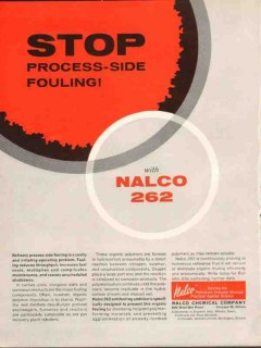 Nalco Chemical Company 1962 Vintage Ad Oil Process-Side Fouling Stop Nalco Chemical Company 1962 Vintage Ad Oil Process-Side Fouling Stop