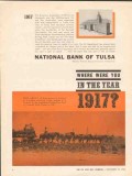 national bank of tulsa 1962 horses wagon engine year 1917 vintage ad national bank of tulsa 1962 horses wagon engine year 1917 vintage ad