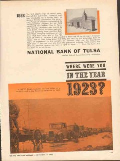 national bank of tulsa 1962 traffic jam oilfields year 1923 vintage ad national bank of tulsa 1962 traffic jam oilfields year 1923 vintage ad