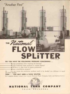 National Tank Company 1962 Vintage Ad Oil Field Flow Splitter First National Tank Company 1962 Vintage Ad Oil Field Flow Splitter First